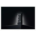 Teltonika NETWORKS TSF010, switch plano no administrado, Fast Ethernet 10/100, para montaje en riel DIN, color negro, SKU TSF010000000