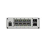 Switch Teltonika TSW200 no administrado con soporte para Gigabit Ethernet y Energía sobre Ethernet (PoE), fabricado en aluminio. SKU: TSW200000010