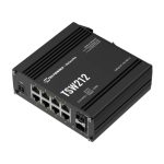 Switch gestionado Teltonika modelo TSW212 con capacidad L2, Gigabit Ethernet (10/100/1000), en color negro. SKU: TSW212000000.