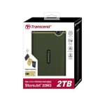 Transcend StoreJet 25M3G disco duro externo de 2 TB, conexión Micro-USB B 3.2 Gen 1, color verde, SKU TS2TSJ25M3G