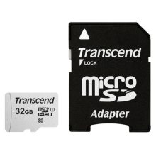 Tarjeta de memoria Transcend microSDHC 300S de 32GB, velocidad Clase 10, SKU TS32GUSD300S-A
