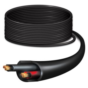 Cable de transmisión negro de Ubiquiti, modelo PC-12, longitud de 305 metros, ideal para alta velocidad y desempeño.
