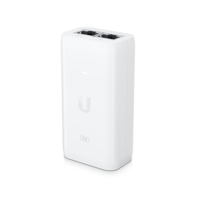 Ubiquiti adaptador e inyector PoE Gigabit Ethernet 48V Adaptador e inyector de PoE Gigabit Ethernet Ubiquiti U-POE-AF, soporte 48V, SKU U-POE-AF