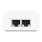 Vista frontal del Ubiquiti U-PoE+, un inyector Gigabit Ethernet con 48 V de alimentación. SKU U-PoE+.