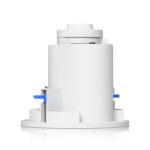 Cámara de seguridad Ubiquiti UACC-G6-PTZ-ICM-W con montaje para vivienda, ideal para vigilar exteriores con alta resolución.