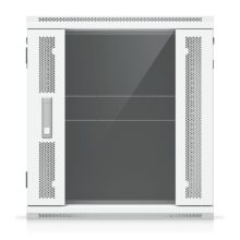 Imagen del Ubiquiti UACC-RACK-12U-WALL, un armario rack de pared con capacidad de 12U, color blanco. SKU: UACC-Rack-12U-Wall