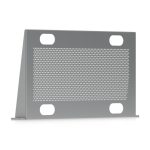 Vista frontal del Ubiquiti cajón metálico para rack, modelo UACC-Rack-Shelf-CLV, diseñado para almacenamiento eficiente en racks de servidores.