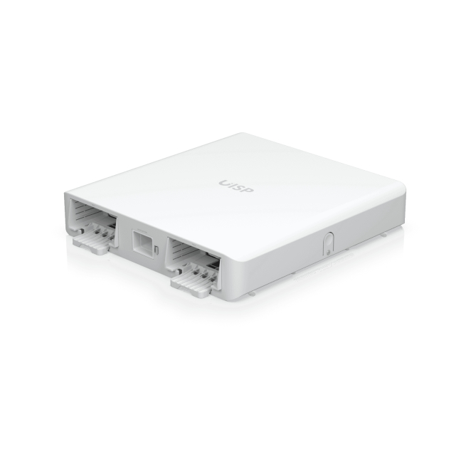Ubiquiti UISP Power UPS - Sistema de Alimentación Ininterrumpida de 100W Vista frontal del sistema de alimentación ininterrumpida Ubiquiti UISP Power UPS de 100 W, modelo UISP-P