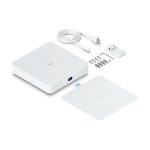 Visual del Ubiquiti UNVR-Instant en color blanco, dispositivo de videograbación en red con almacenamiento escalable, SKU UNVR-Instant