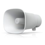 Altavoz alámbrico de Ubiquiti, modelo UP-AI-Horn-Speaker-W, en color blanco y diseño de bocina de 1 vía.