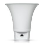 Altavoz alámbrico de Ubiquiti, modelo UP-AI-Horn-Speaker-W, en color blanco y diseño de bocina de 1 vía.