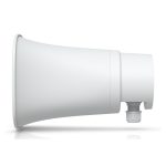 Altavoz alámbrico de Ubiquiti, modelo UP-AI-Horn-Speaker-W, en color blanco y diseño de bocina de 1 vía.