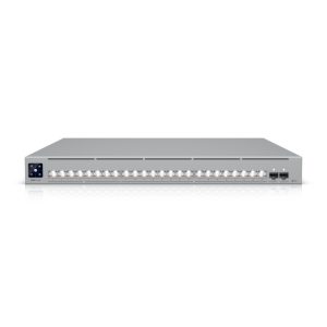 Imagen del switch Ubiquiti UniFi Pro XG 24 gestionado L2/L3 con puertos 10G Ethernet y de color gris, SKU USW-Pro-XG-24