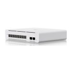 Switch gestionado Ubiquiti UniFi Pro XG 8 PoE, con capacidades L2/L3, compatible con 10G Ethernet y PoE, en color gris. SKU: USW-Pro-XG-8-PoE