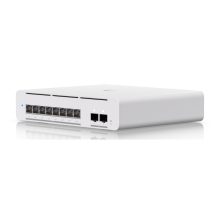Switch gestionado Ubiquiti UniFi Pro XG 8 PoE, con capacidades L2/L3, compatible con 10G Ethernet y PoE, en color gris. SKU: USW-Pro-XG-8-PoE