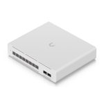 Switch gestionado Ubiquiti UniFi Pro XG 8 PoE, con capacidades L2/L3, compatible con 10G Ethernet y PoE, en color gris. SKU: USW-Pro-XG-8-PoE