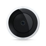 Imagen de la cámara de seguridad IP Ubiquiti AI 360, modelo UVC-AI-360-W, diseñada para interiores y exteriores con resolución de 1920x1920 píxeles, montada en techo o pared.