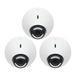 Cámara de vigilancia Ubiquiti UVC-G5-DOME-3 con resolución de 2688 x 1512 píxeles, montada en techo o pared, para uso interior y exterior