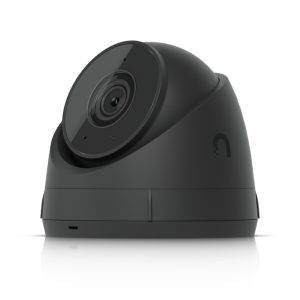Cámara de seguridad Ubiquiti G5 Turret Ultra con resolución de 2688 x 1512 píxeles, instalada en techo o pared. SKU: UVC-G5-Turret-Ultra-B.