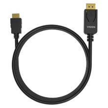 Vision adaptador de cable de vídeo de 1 metro con conector DisplayPort y HDMI tipo A en color negro. Modelo TC 1MDPHDMI/BL.