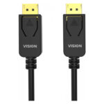 Cable Vision DisplayPort 2 metros en color negro, modelo TC 2MDP8K/BL. Alta resolución y transmisión eficiente.