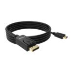 Adaptador de cable de vídeo Vision de 2 metros DisplayPort a HDMI, color negro, SKU TC 2MDPHDMI8K/BL