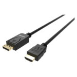 Adaptador de cable Vision TC 2MDPHDMI/BL de 2 metros, conexión de DisplayPort a HDMI tipo A, color negro