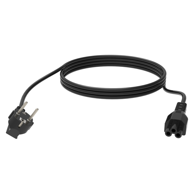 Vision cable de transmisión Negro 3 metros CEE7/7 IEC C5 Vision cable de transmisión negro de 3 metros, con conectores CEE7/7 e IEC C5, SKU TC 3MEUCVLF/BL
