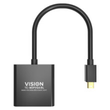 Adaptador de cable Vision Mini DisplayPort a VGA D-Sub en color negro, modelo TC-MDPVGA/BL
