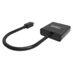 Adaptador de cable Vision Mini DisplayPort a VGA D-Sub en color negro, modelo TC-MDPVGA/BL