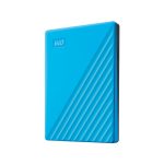 Imagen del disco duro externo Western Digital My Passport de 4 TB, interfaz USB 3.2 Gen 1, color azul, sku: WDBPKJ0040BBL-WESN
