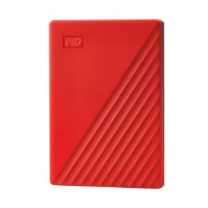 Disco duro externo Western Digital My Passport de 4TB con interfaz 3.2 Gen 1 en color rojo, SKU WDBPKJ0040BRD-WESN