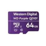 Tarjeta MicroSDXC Western Digital WD Purple SC QD101 de 64 GB, Clase 10, SKU WDD064G1P0C. Ideal para videovigilancia.