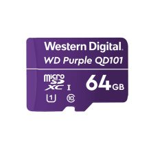 Tarjeta MicroSDXC Western Digital WD Purple SC QD101 de 64 GB, Clase 10, SKU WDD064G1P0C. Ideal para videovigilancia.