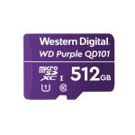 Tarjeta de memoria microSDXC Western Digital WD Purple SC QD101 con 512 GB de capacidad y Clase 10, SKU: WDD512G1P0C