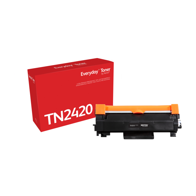 Tóner Everyday Mono Xerox compatible Brother TN2420 alta capacidad Tóner Everyday Mono de Xerox compatible con Brother TN2420, alta capacidad, modelo 006R04792