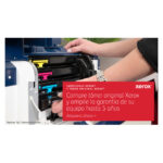 Imagen de la impresora multifuncional inalámbrica Xerox C235 con capacidad de 22 ppm, incluyendo funciones de copia, impresión, escaneado y fax. SKU: C235V_DNI.