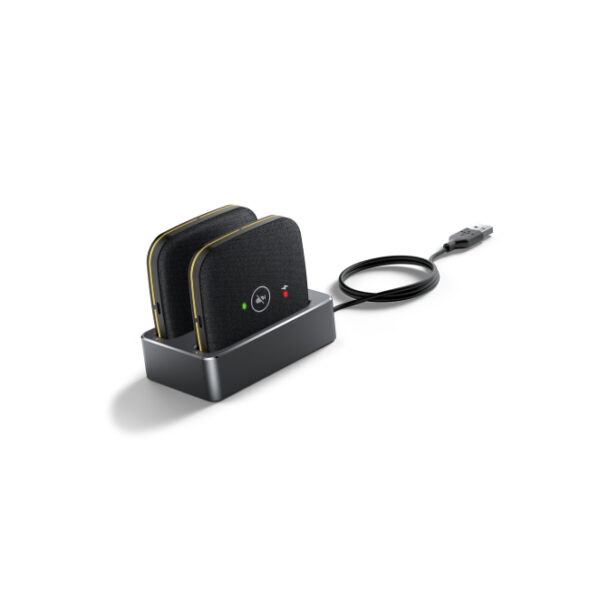 Imagen del micrófono Yealink CPW65 de color negro, SKU 1204622, diseñado para mejorar el alcance y la claridad en las conferencias.