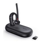 Auriculares inalámbricos Yealink BH71 Pro con gancho de oreja, ideales para oficina o centro de llamadas con USB Tipo C y Bluetooth, en color negro. SKU 1208652