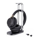 Auriculares inalámbricos Yealink BH76 Plus con base de carga, soporte Teams, conectividad USB Type-C y USB Type-A, color negro, SKU 1208699