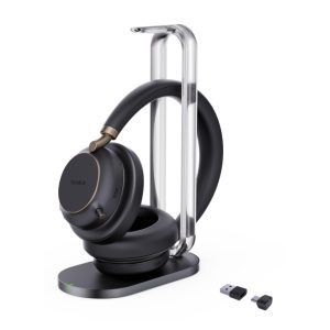 Auriculares inalámbricos Yealink BH76 Plus con base de carga compatible con USB Type-C y USB Type-A, color negro. SKU: 1208700