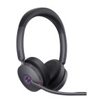 Auriculares Yealink WH68 híbrido, inalámbrico y alámbrico, con USB Tipo C y Bluetooth, ideal para Teams y música, SKU 1208714, en color negro.