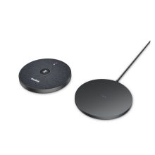 Micrófono para conferencias Yealink VCM36-W en color negro con conectividad inalámbrica. SKU: 1303143