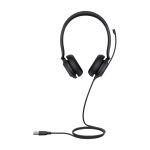Auriculares alámbricos Yealink UH35 Dual Teams con conexión USB tipo A en color negro, ideales para oficina o centro de llamadas. SKU: 1308134