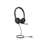 Auriculares alámbricos Yealink UH35 Dual Teams con conexión USB tipo A en color negro, ideales para oficina o centro de llamadas. SKU: 1308134