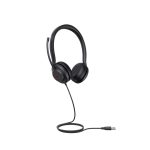 Auriculares alámbricos Yealink UH35 Dual Teams con conexión USB tipo A en color negro, ideales para oficina o centro de llamadas. SKU: 1308134