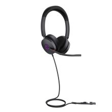 Auriculares Yealink UH48 Dual UC con conexión USB-C y USB-A para llamadas y música, color negro. SKU 1308152