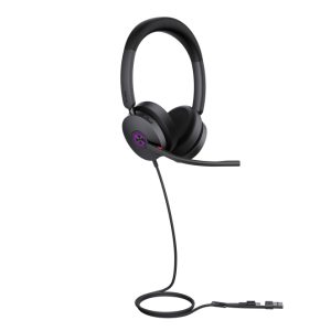 Auriculares Yealink UH48 Dual UC con conexión USB-C y USB-A para llamadas y música, color negro. SKU 1308152
