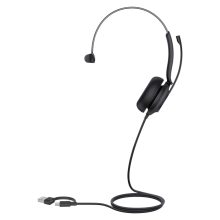 Auriculares alámbricos Yealink UH35 para llamadas y música, conexión USB Type-C/A, color negro, SKU 1308165.
