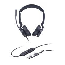 Auriculares Yealink UH46 Dual Teams alámbricos con conexión USB-C/A, ideales para oficina y centro de llamadas, negro, SKU 1308182